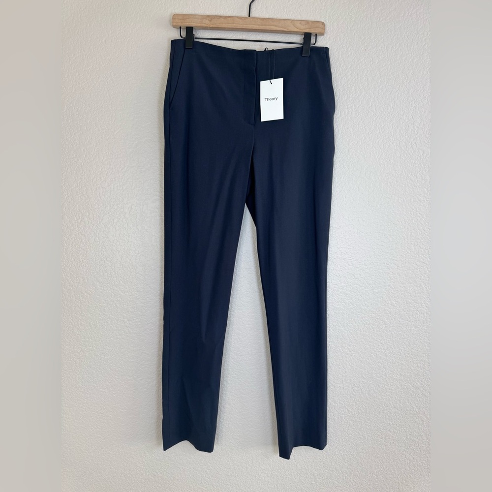 Theory HW Tennyson Wool Trousers Pants Navy Blue size 6 New with Tags $325 - Picture 5 of 13